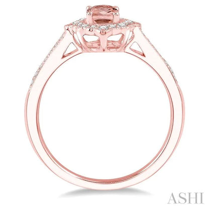 Oval Shape Gemstone & Halo Diamond Ring