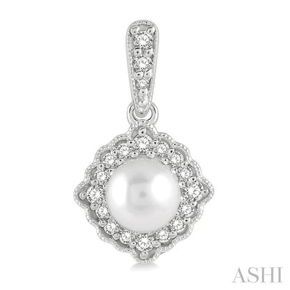 Pearl & Halo Diamond Earrings