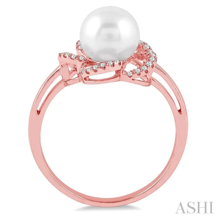 Flower Pearl & Diamond Ring