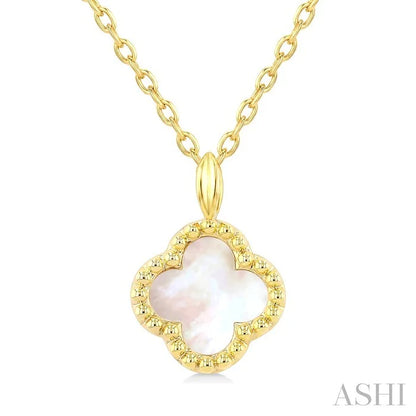 Bead Clover Petite Mother Of Pearl Pendant