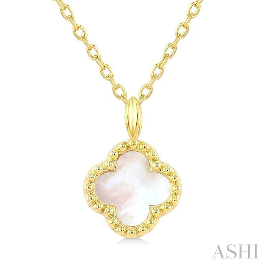 Bead Clover Petite Mother Of Pearl Pendant
