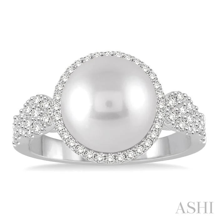 Pearl & Halo Diamond Fashion Ring