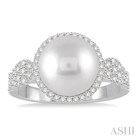 Pearl & Halo Diamond Fashion Ring