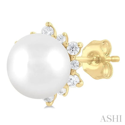 Pearl & Petite Diamond Fashion Earrings