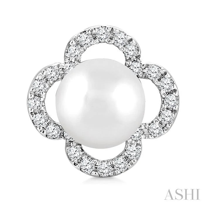 Clover Pearl & Petite Diamond Earrings