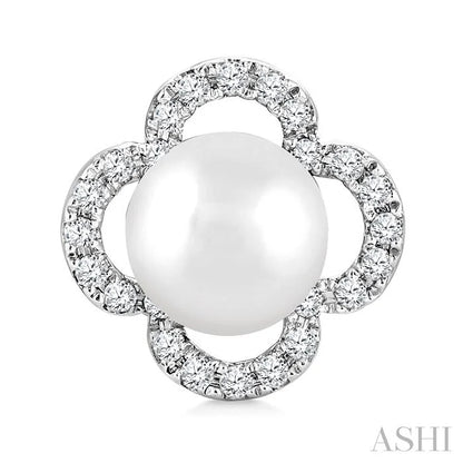 Clover Pearl & Petite Diamond Earrings