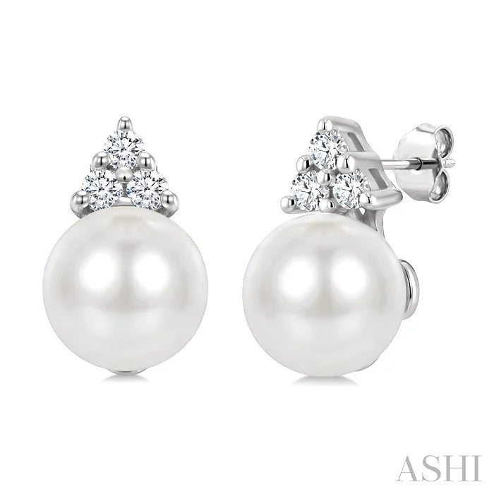 Pearl & Diamond Fashion Earrings