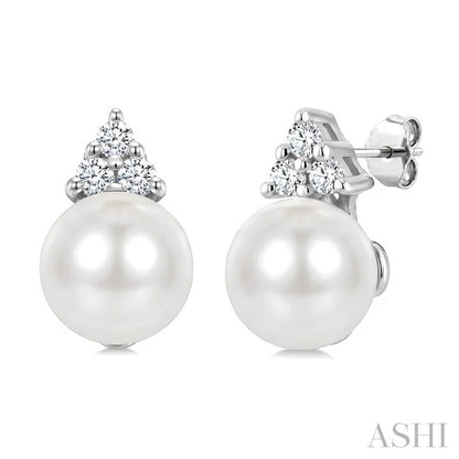 Pearl & Diamond Fashion Earrings