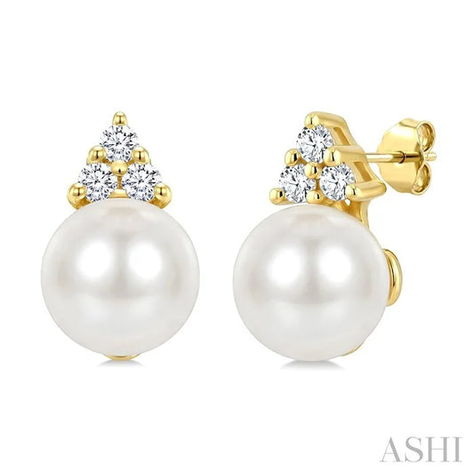 Pearl & Diamond Fashion Earrings