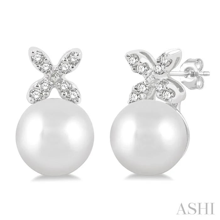 Pearl & Petite Diamond Fashion Earrings