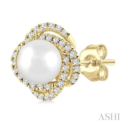 Pearl & Petite Diamond Fashion Earrings