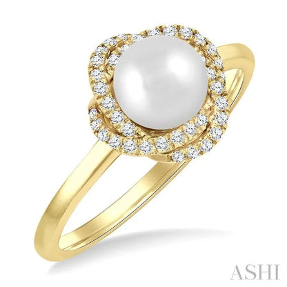 Pearl & Petite Diamond Fashion Ring