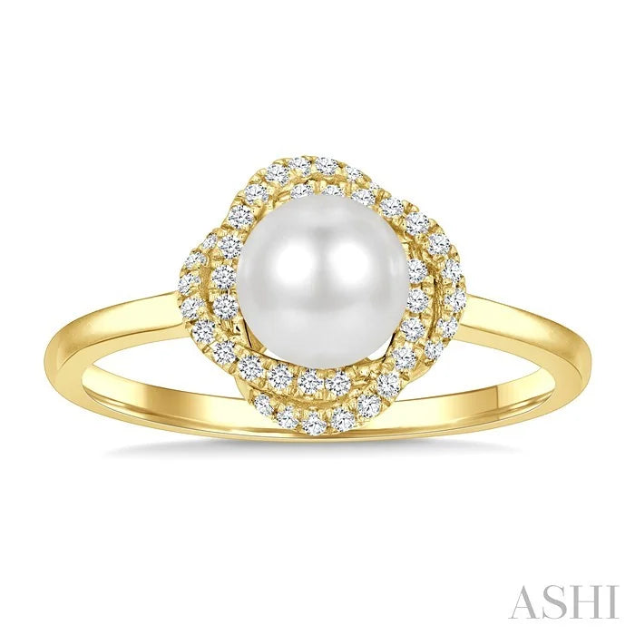 Pearl & Petite Diamond Fashion Ring