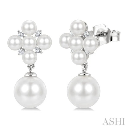 Pearl & Diamond Fashion Earrings