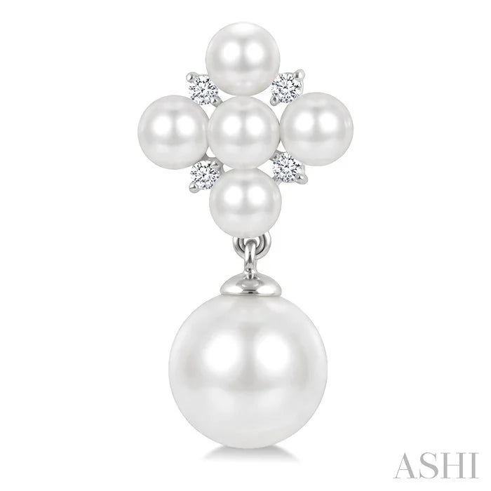 Pearl & Diamond Fashion Earrings
