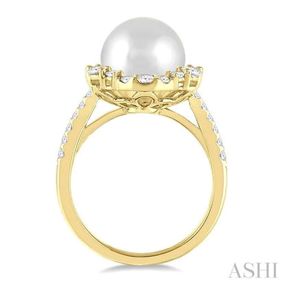 Pearl & Halo Diamond Fashion Ring