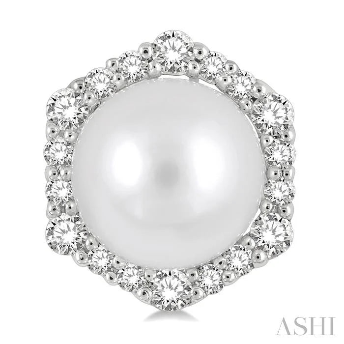 Pearl & Halo Diamond Fashion Earrings
