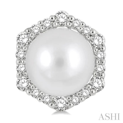 Pearl & Halo Diamond Fashion Earrings