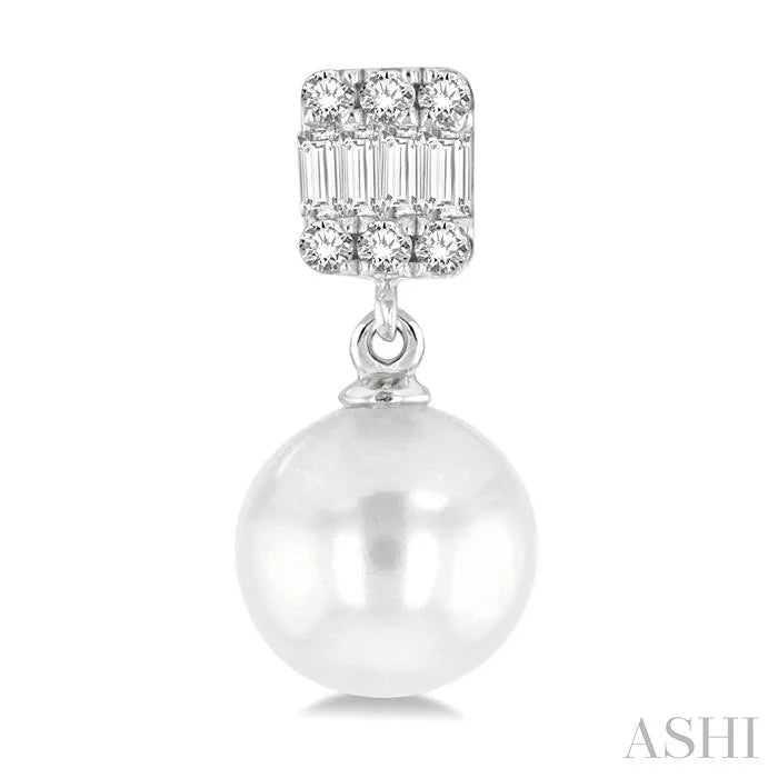 Pearl Drop Diamond Earrings