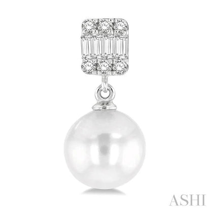Pearl Drop Diamond Earrings