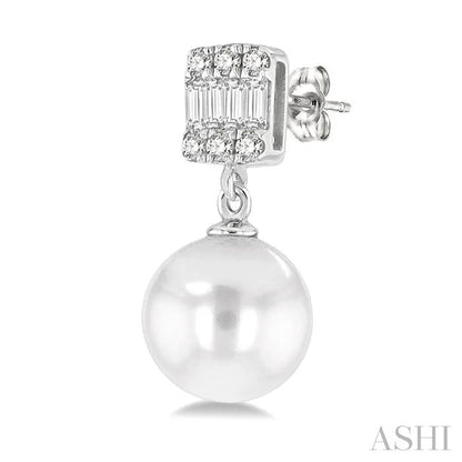 Pearl Drop Diamond Earrings