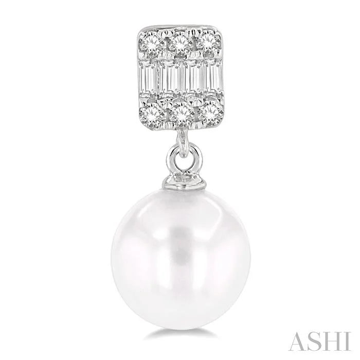 Pearl Drop Diamond Earrings