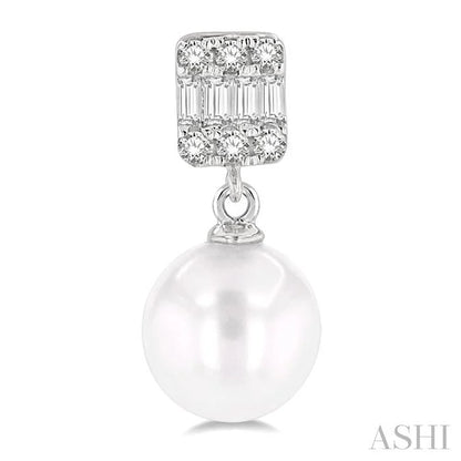 Pearl Drop Diamond Earrings