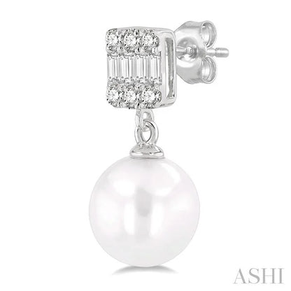 Pearl Drop Diamond Earrings
