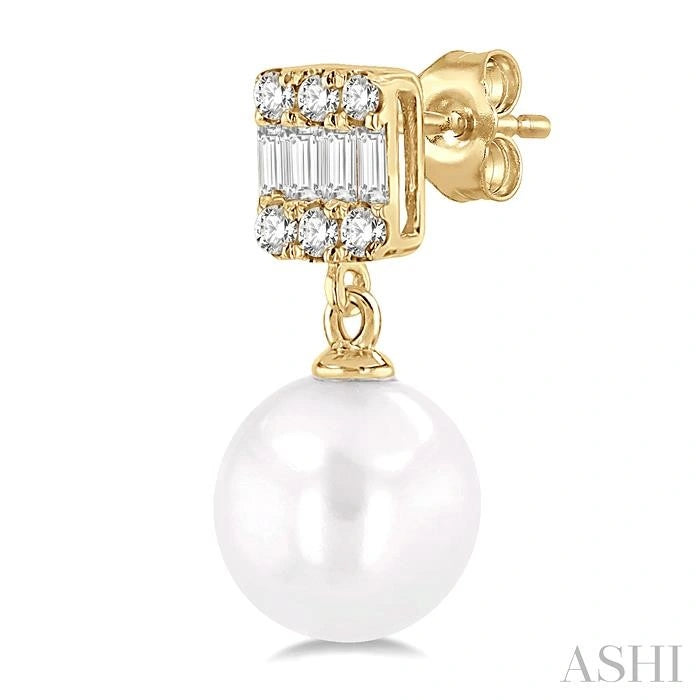 Pearl Drop Diamond Earrings