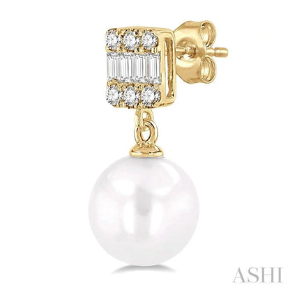 Pearl Drop Diamond Earrings