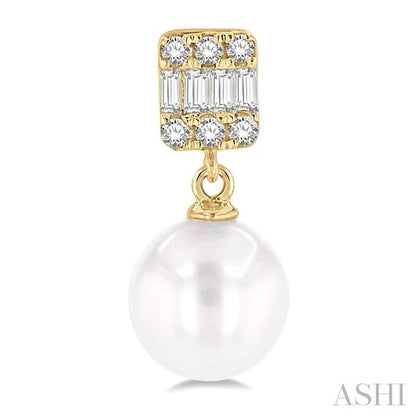 Pearl Drop Diamond Earrings