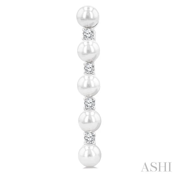 Pearl & Diamond Straightline Fashion Earrings