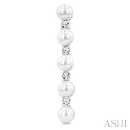 Pearl & Diamond Straightline Fashion Earrings