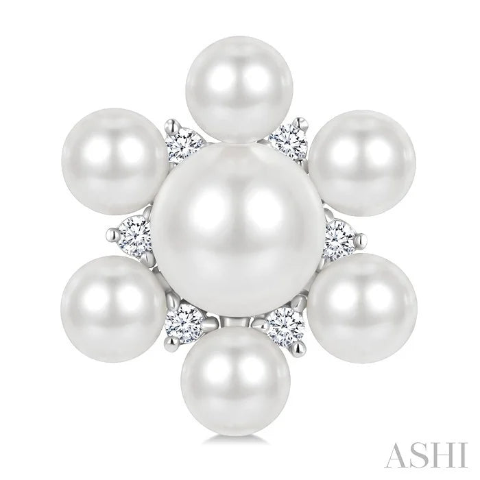 Floral Pearl & Diamond Fashion Earrings