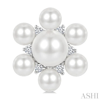 Floral Pearl & Diamond Fashion Earrings