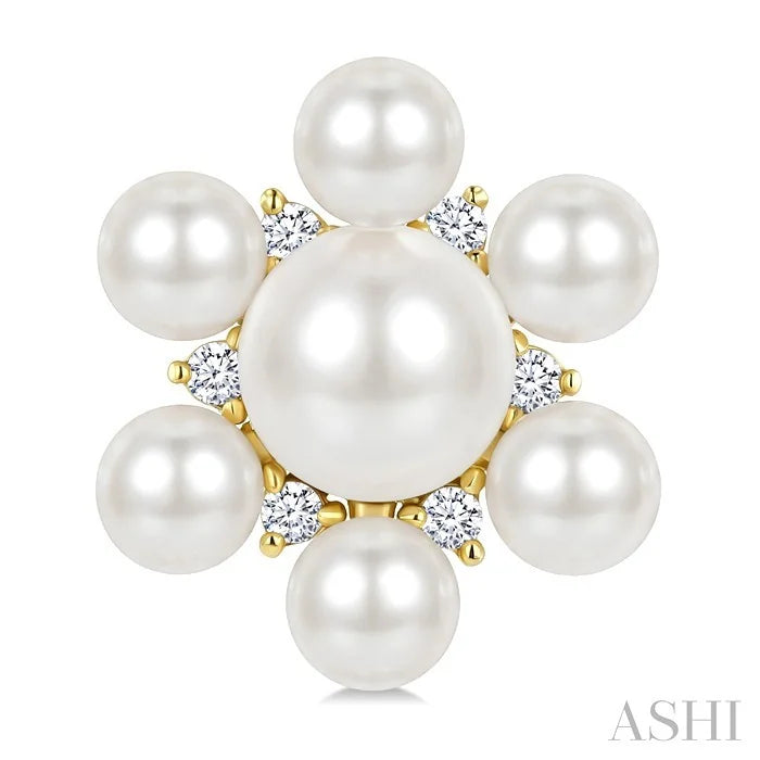 Floral Pearl & Diamond Fashion Earrings