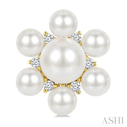 Floral Pearl & Diamond Fashion Earrings