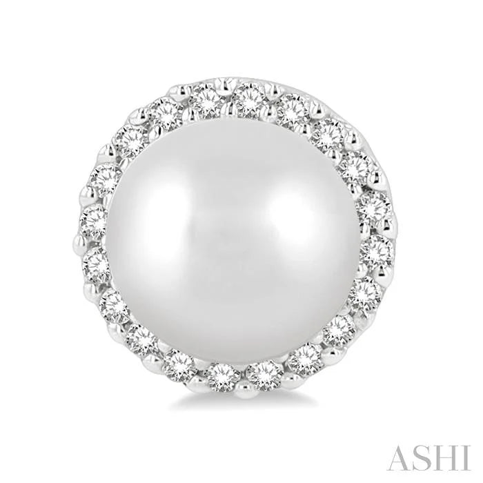 Pearl & Petite Halo Diamond Fashion Earrings