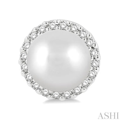 Pearl & Petite Halo Diamond Fashion Earrings