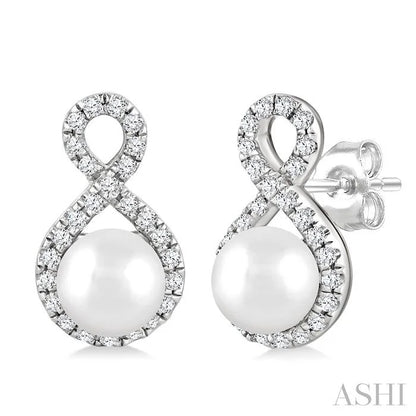 Pearl & Petite Diamond Fashion Earrings