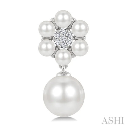 Floral Pearl & Diamond Fashion Earrings