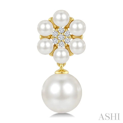 Floral Pearl & Diamond Fashion Earrings