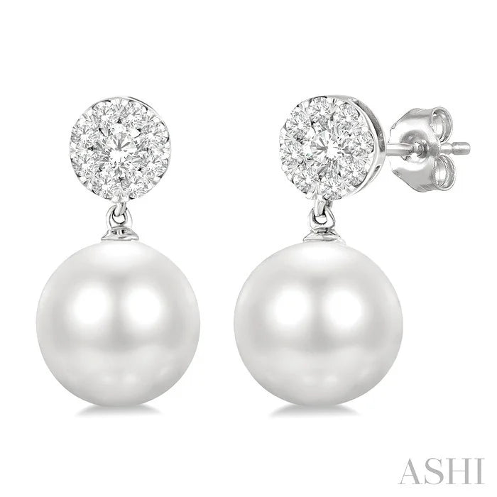 Pearl & Lovebright Diamond Fashion Earrings