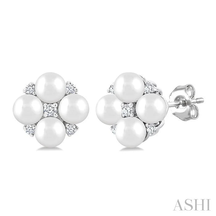 Pearl & Diamond Fashion Earrings