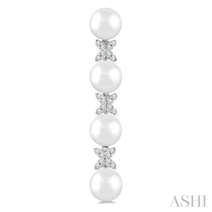 Pearl & Diamond Floral Fashion Earrings
