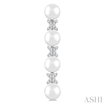 Pearl & Diamond Floral Fashion Earrings