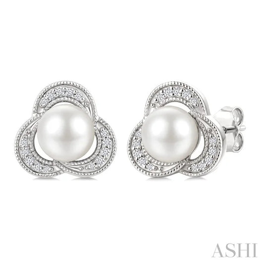 Pearl & Diamond Fashion Earrings