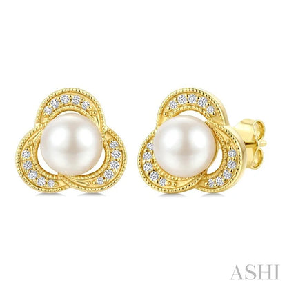 Pearl & Diamond Fashion Earrings