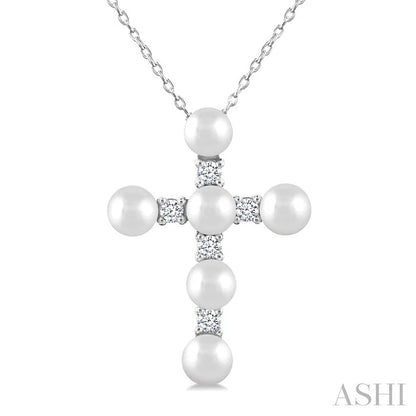 Cross Pearl & Diamond Fashion Pendant