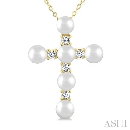 Cross Pearl & Diamond Fashion Pendant